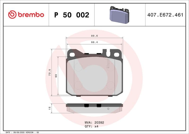 set placute frana,frana disc BREMBO PRIME LINE P 50 002