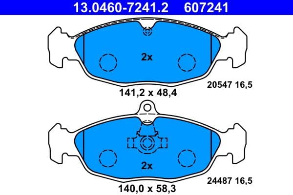 set placute frana,frana disc ATE 13.0460-7241.2