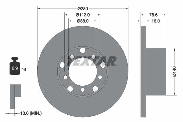 Disc frana TEXTAR 93012400