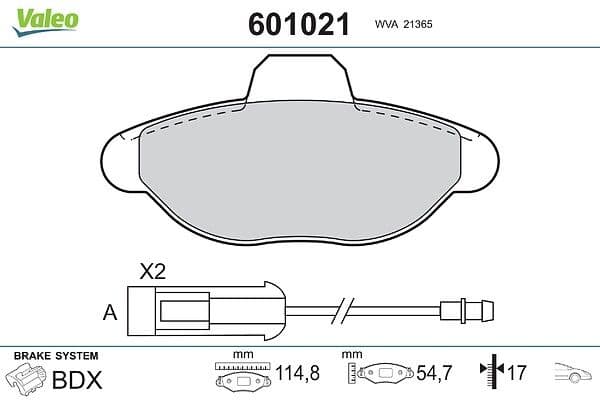 set placute frana,frana disc VALEO 601021