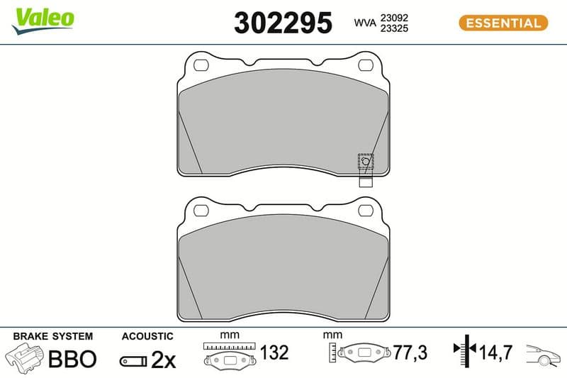 set placute frana,frana disc VALEO 302295