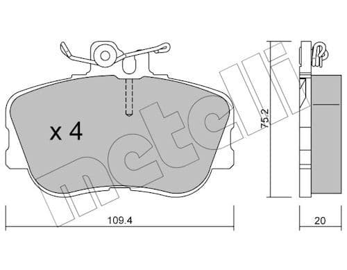 set placute frana,frana disc METELLI 22-0158-0