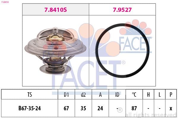 termostat,lichid racire FACET Made in Italy - OE Equivalent 7.8410