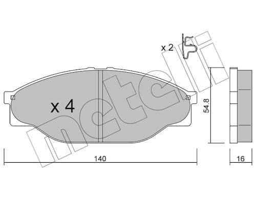 set placute frana,frana disc METELLI 22-0433-0