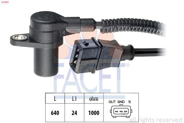 Senzor impulsuri, arbore cotit FACET Made in Italy - OE Equivalent 9.0301
