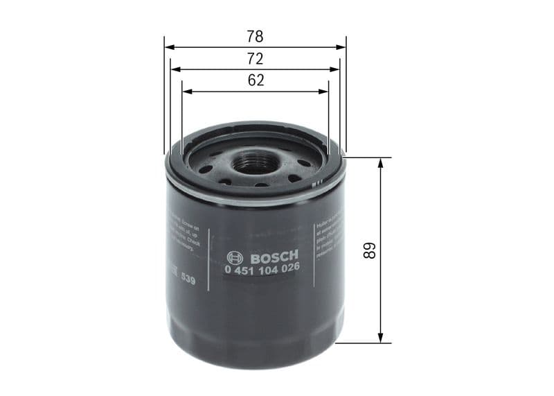 Filtru ulei BOSCH 0 451 104 026