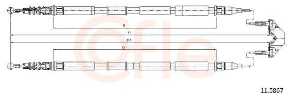 Cablu, frana de parcare COFLE 11.5867