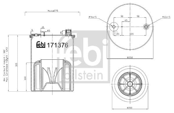 Burduf, suspensie pneumatica FEBI BILSTEIN 171376