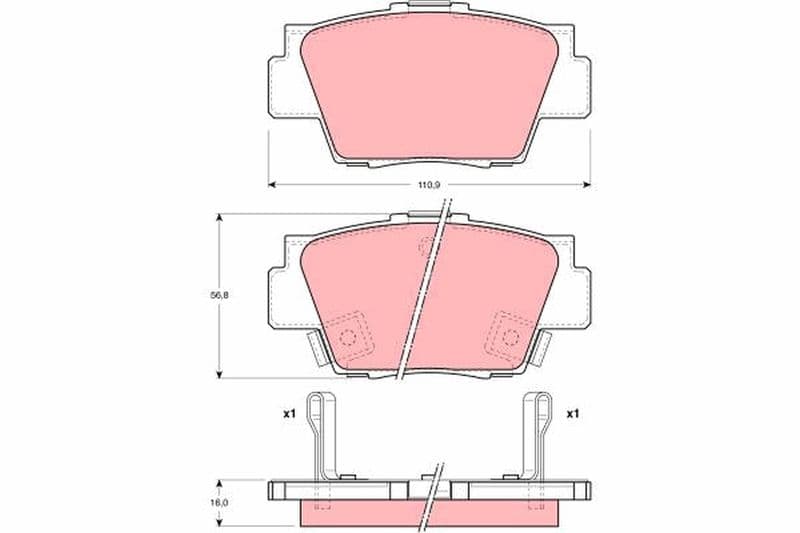 set placute frana,frana disc TRW GDB3039