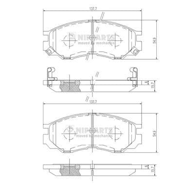 set placute frana,frana disc NIPPARTS J3605035