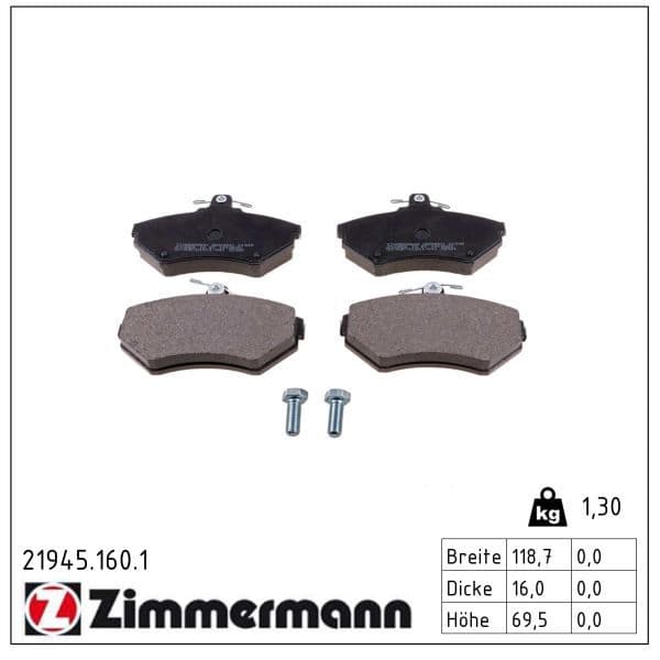 set placute frana,frana disc ZIMMERMANN 21945.160.1