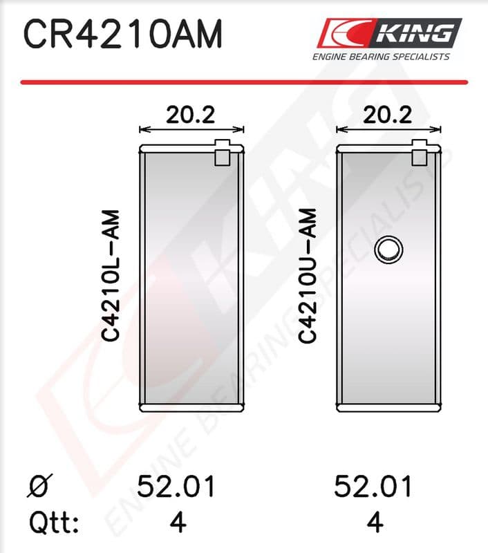 Cuzinet bielă KING CR4210AM0.25