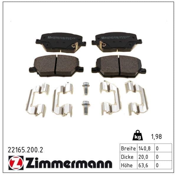set placute frana,frana disc ZIMMERMANN 22165.200.2
