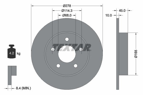 Disc frana TEXTAR PRO 92125703