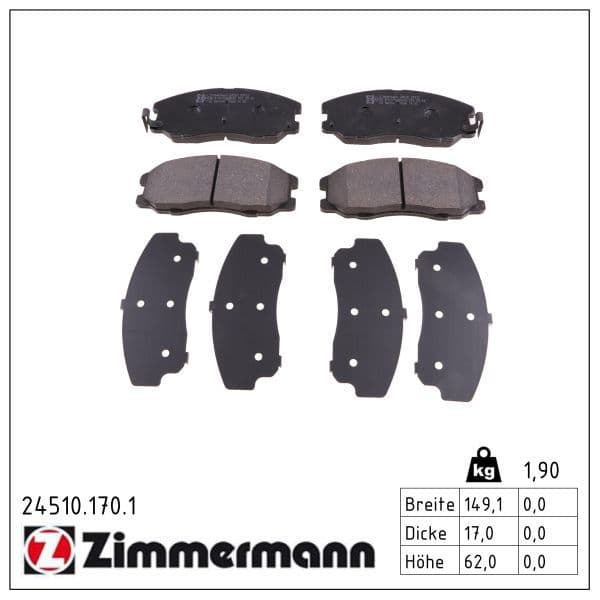 set placute frana,frana disc ZIMMERMANN 24510.170.1