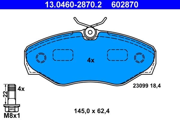 set placute frana,frana disc ATE 13.0460-2870.2
