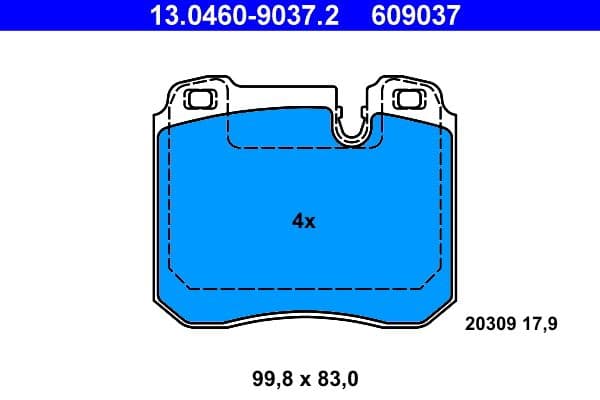 set placute frana,frana disc ATE 13.0460-9037.2