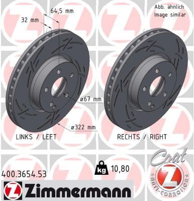 Disc frana ZIMMERMANN BLACK Z 400.3654.53