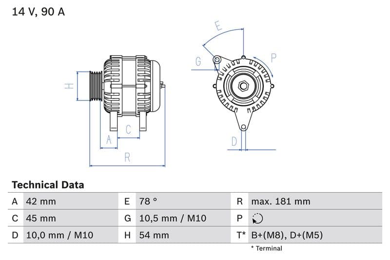 Generator / Alternator BOSCH 0 986 042 091