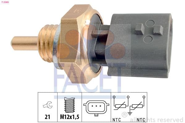 senzor,temperatura lichid de racire FACET Made in Italy - OE Equivalent 7.3365