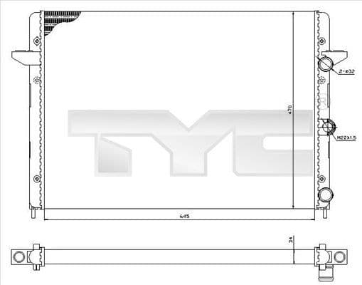 Radiator, racire motor TYC 737-0005