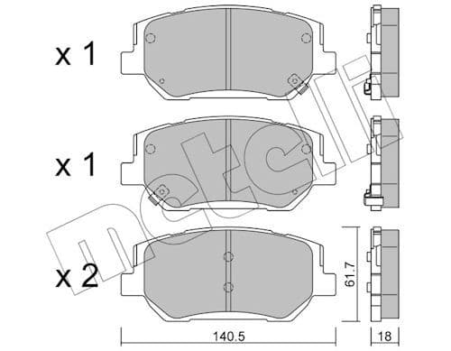set placute frana,frana disc METELLI 22-1297-0