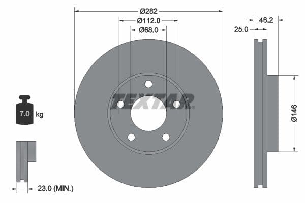 Disc frana TEXTAR PRO 92083603