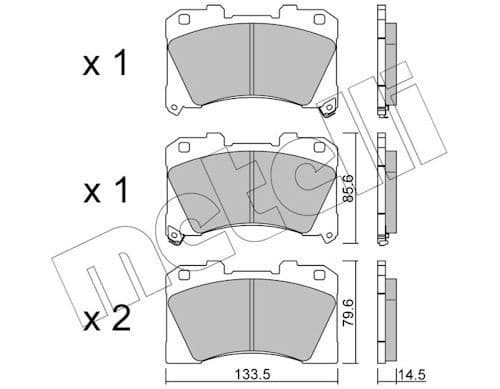 set placute frana,frana disc METELLI 22-1288-0