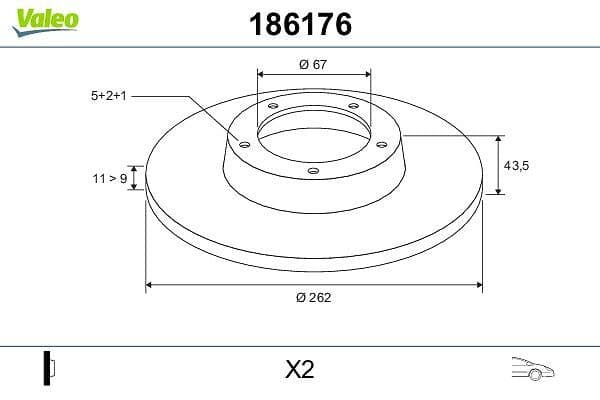 Disc frana VALEO 186176