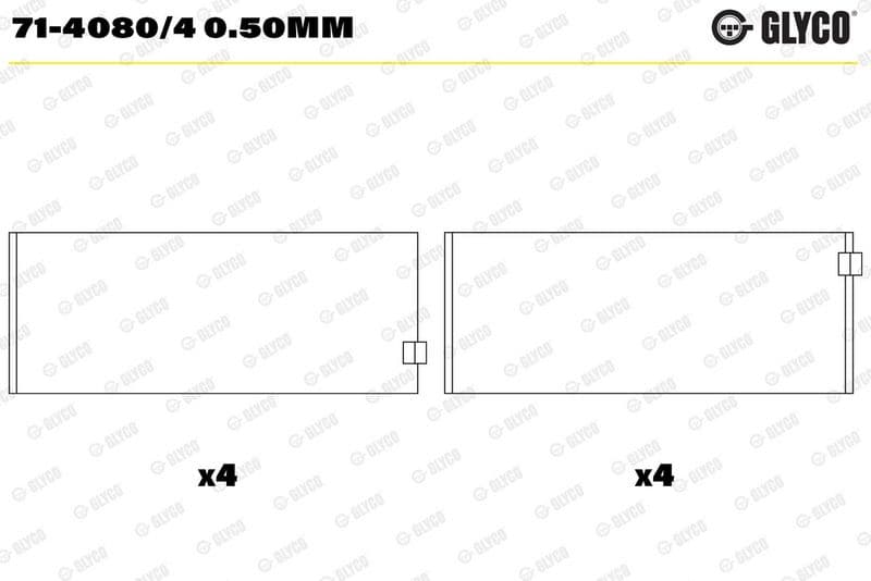 Cuzinet bielă GLYCO 71-4080/4 0.50mm