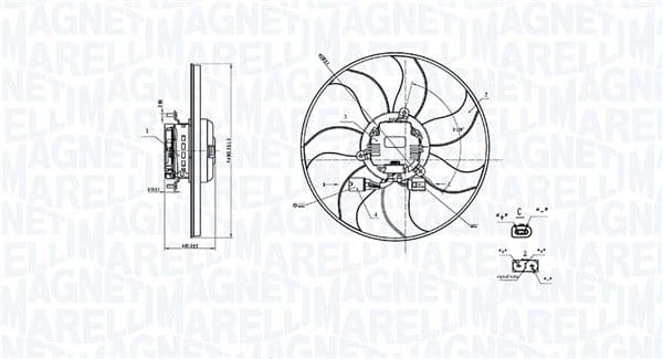 Ventilator, radiator MAGNETI MARELLI 069422908010
