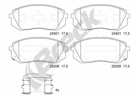 set placute frana,frana disc BRECK 25205 00 701 00