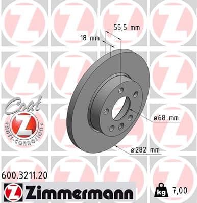 Disc frana ZIMMERMANN COAT Z 600.3211.20