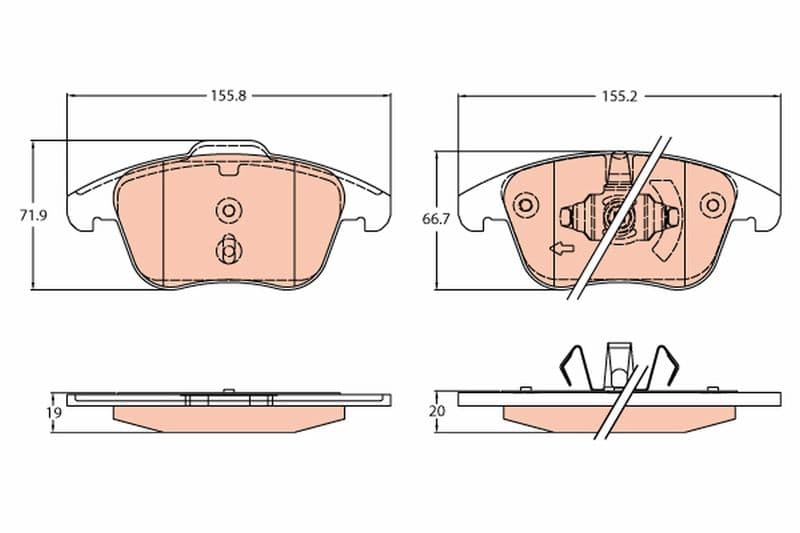 set placute frana,frana disc TRW GDB2307