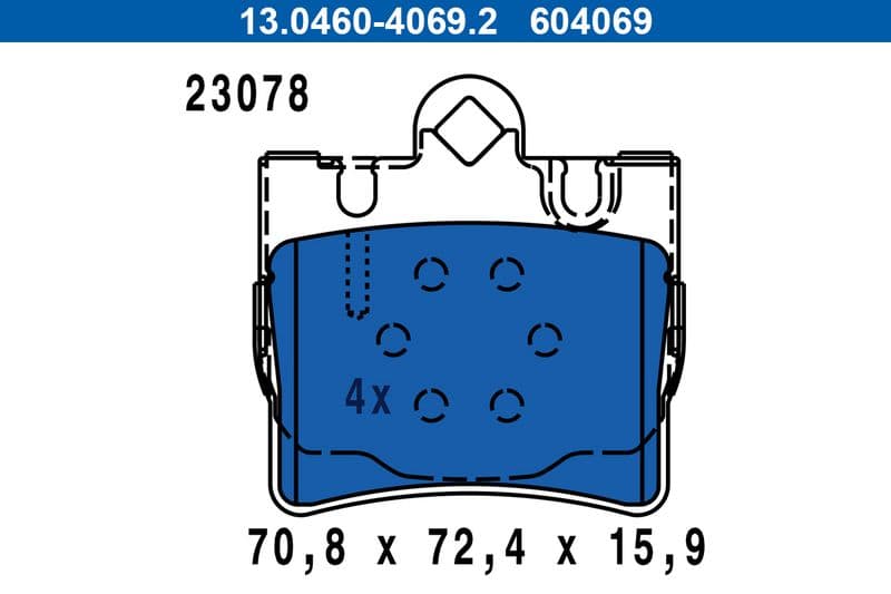 set placute frana,frana disc ATE 13.0460-4069.2