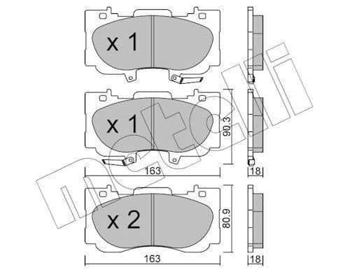 set placute frana,frana disc METELLI 22-1183-0