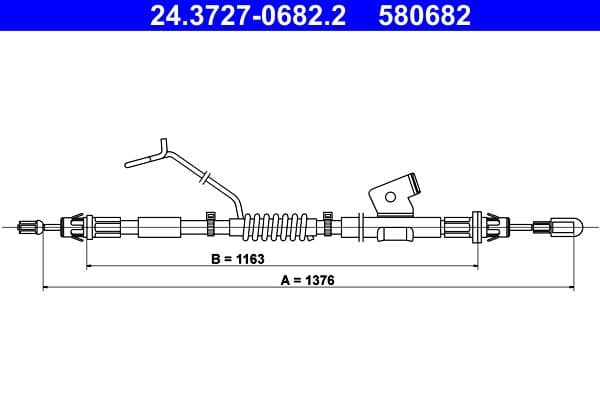 Cablu, frana de parcare ATE 24.3727-0682.2