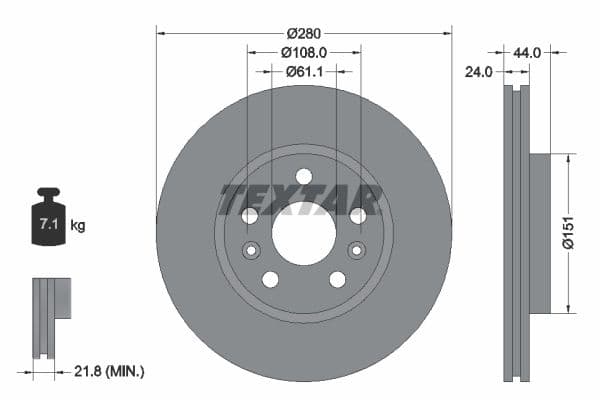 Disc frana TEXTAR PRO 92196803