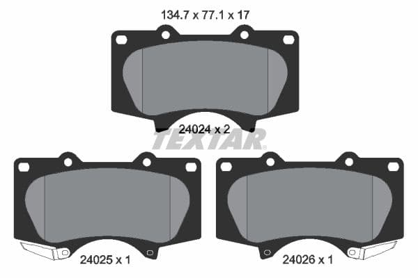 set placute frana,frana disc TEXTAR 2402403