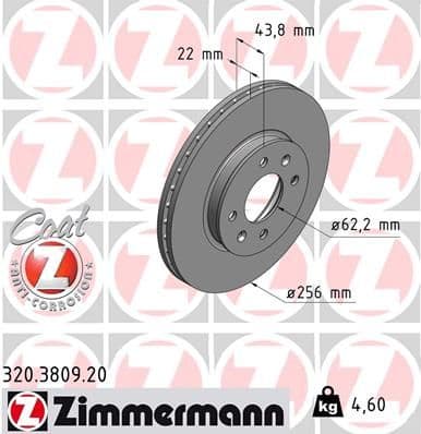 Disc frana ZIMMERMANN COAT Z 320.3809.20
