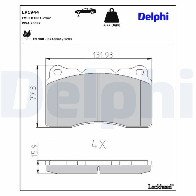 set placute frana,frana disc DELPHI LP1944