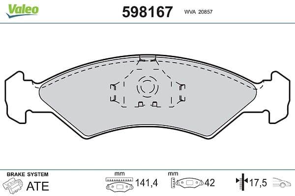set placute frana,frana disc VALEO 598167