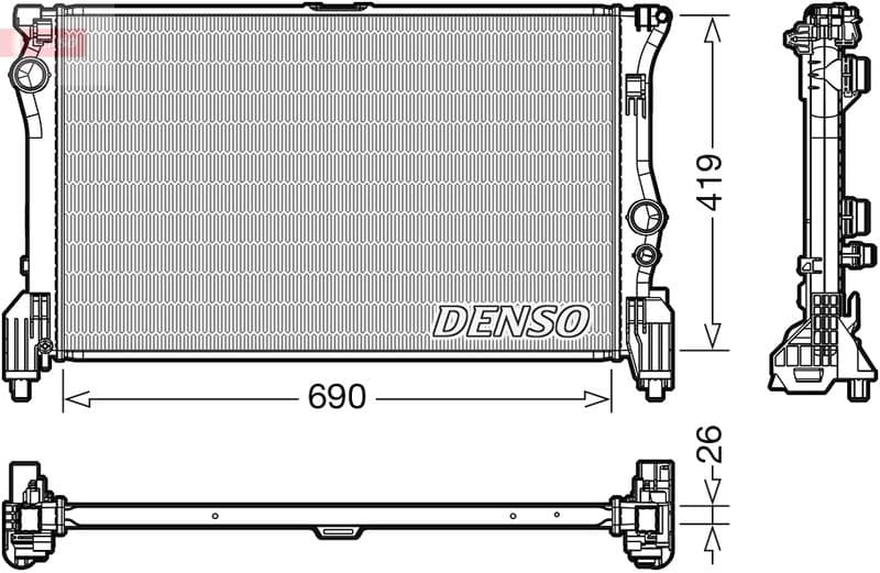 Radiator, racire motor DENSO DRM17112