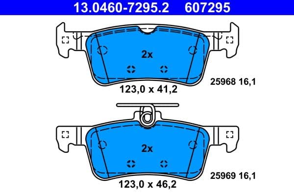 set placute frana,frana disc ATE 13.0460-7295.2