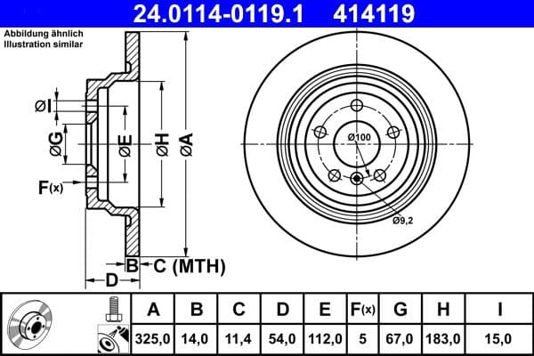 Disc frana ATE 24.0114-0119.1