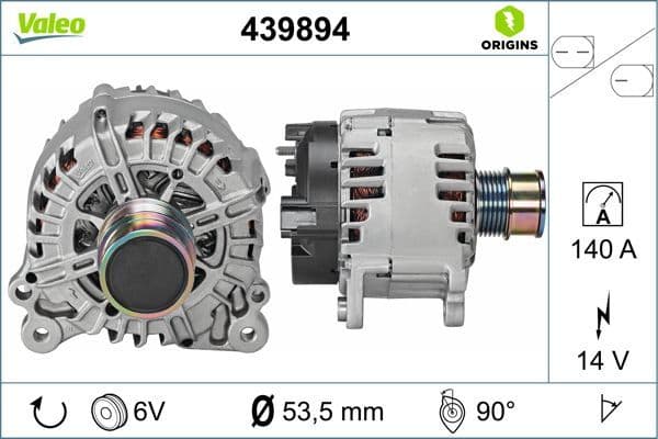 Generator / Alternator VALEO ORIGINS NEW OE TECHNOLOGY 439894