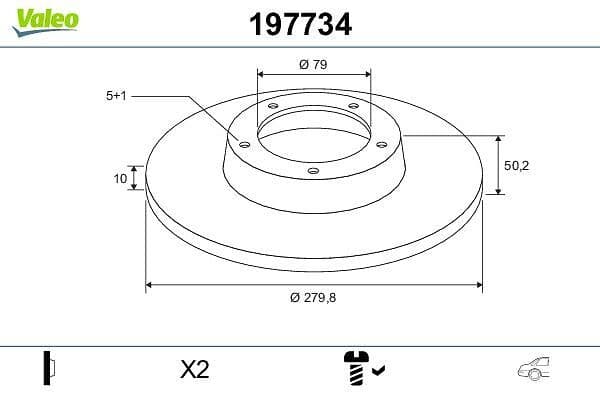 Disc frana VALEO 197734