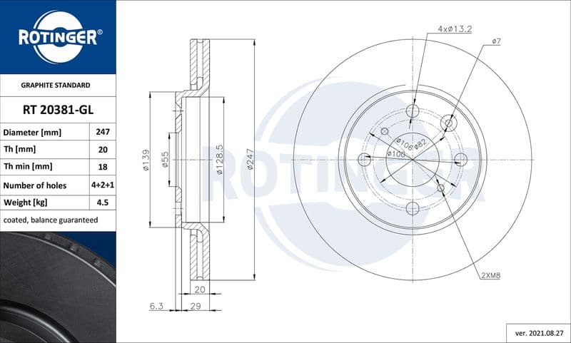 Disc frana ROTINGER GRAPHITE LINE RT 20381-GL