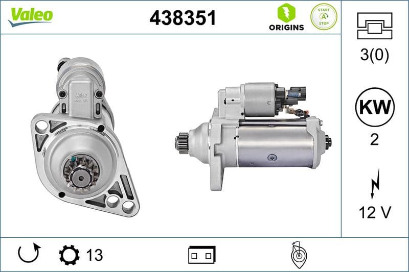 starter VALEO ORIGINS NEW STOP&START OE TECHNOLOGY 438351