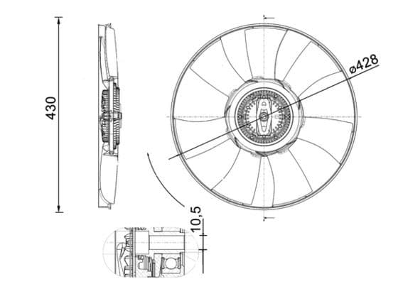 Ventilator, radiator MAHLE BEHR *** PREMIUM LINE *** CFF 529 000P